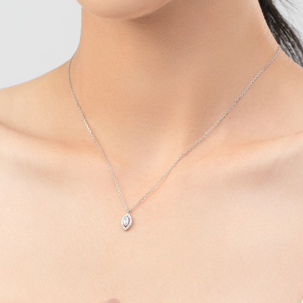 925 Sterling Silver Rhombus Sparkling Zirconia Pendant Necklace Trendy Gold Color Link Chain for Women Fine Jewelry Gifts
