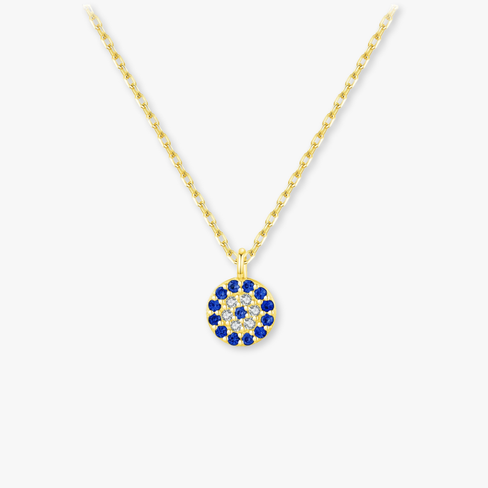 Collier diamant bleu