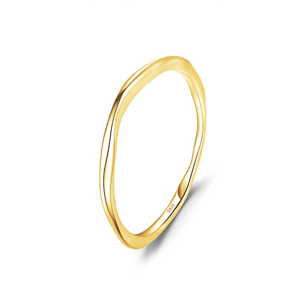 925 Sterling Silver Simple Fashion Stackable Ring Classic Wave Geometric Exquisite Finger Rings for Women Party Jewelry