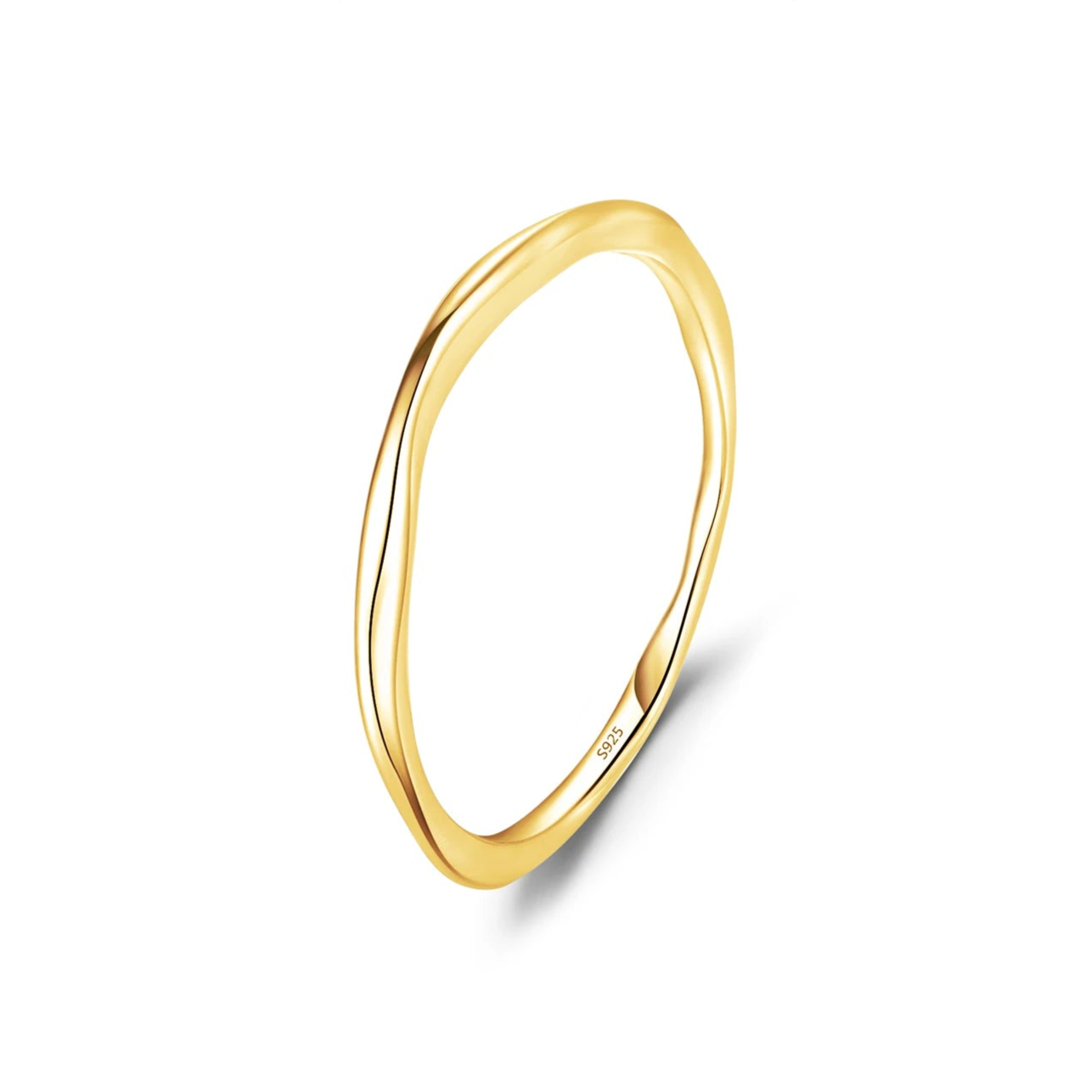 925 Sterling Silver Simple Fashion Stackable Ring Classic Wave Geometric Exquisite Finger Rings for Women Party Jewelry