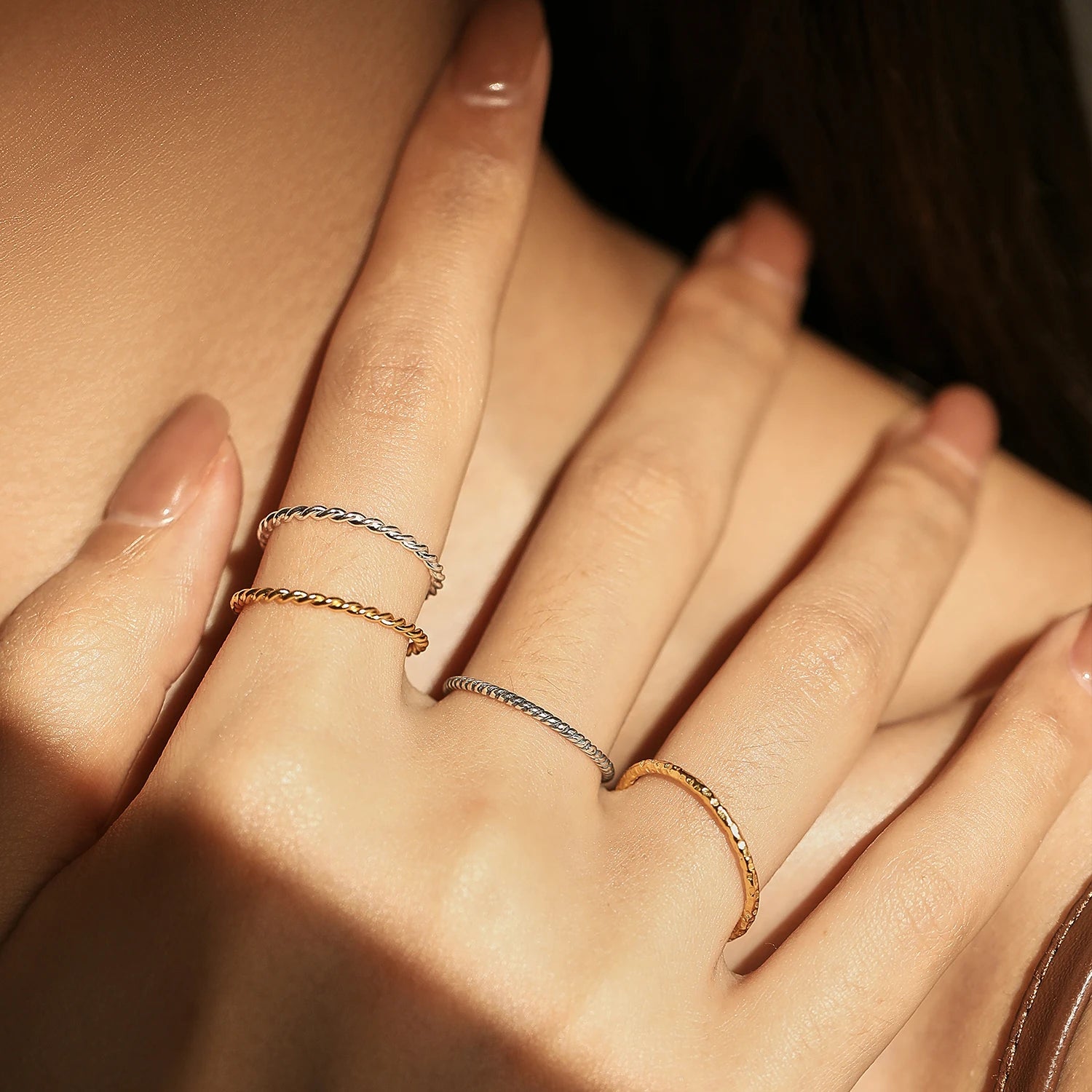 925 Sterling Silver Simple Fashion Stackable Ring Classic Wave Geometric Exquisite Finger Rings for Women Party Jewelry