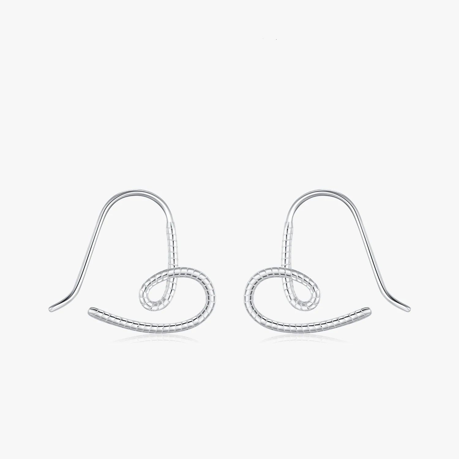 Vintage Lines Heart Hoop Earrings 925 Sterling Silver Romantic Hearts Earrings Classic Wedding Jewelry for Women Grils