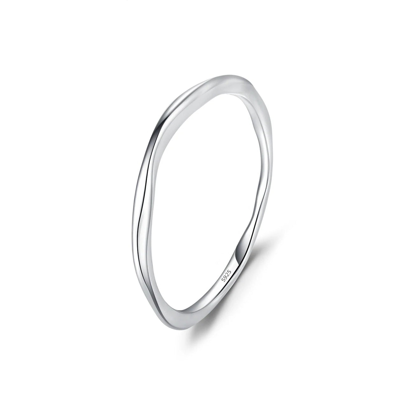 925 Sterling Silver Simple Fashion Stackable Ring Classic Wave Geometric Exquisite Finger Rings for Women Party Jewelry